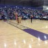 Freshman student, Andrea Ward, sings "God Bless America" at the 2013 Veterans' Day assembly.