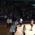 Teachers perform a dance to the song "What does the fox say?" at the basketball homecoming pep rally last Friday.
